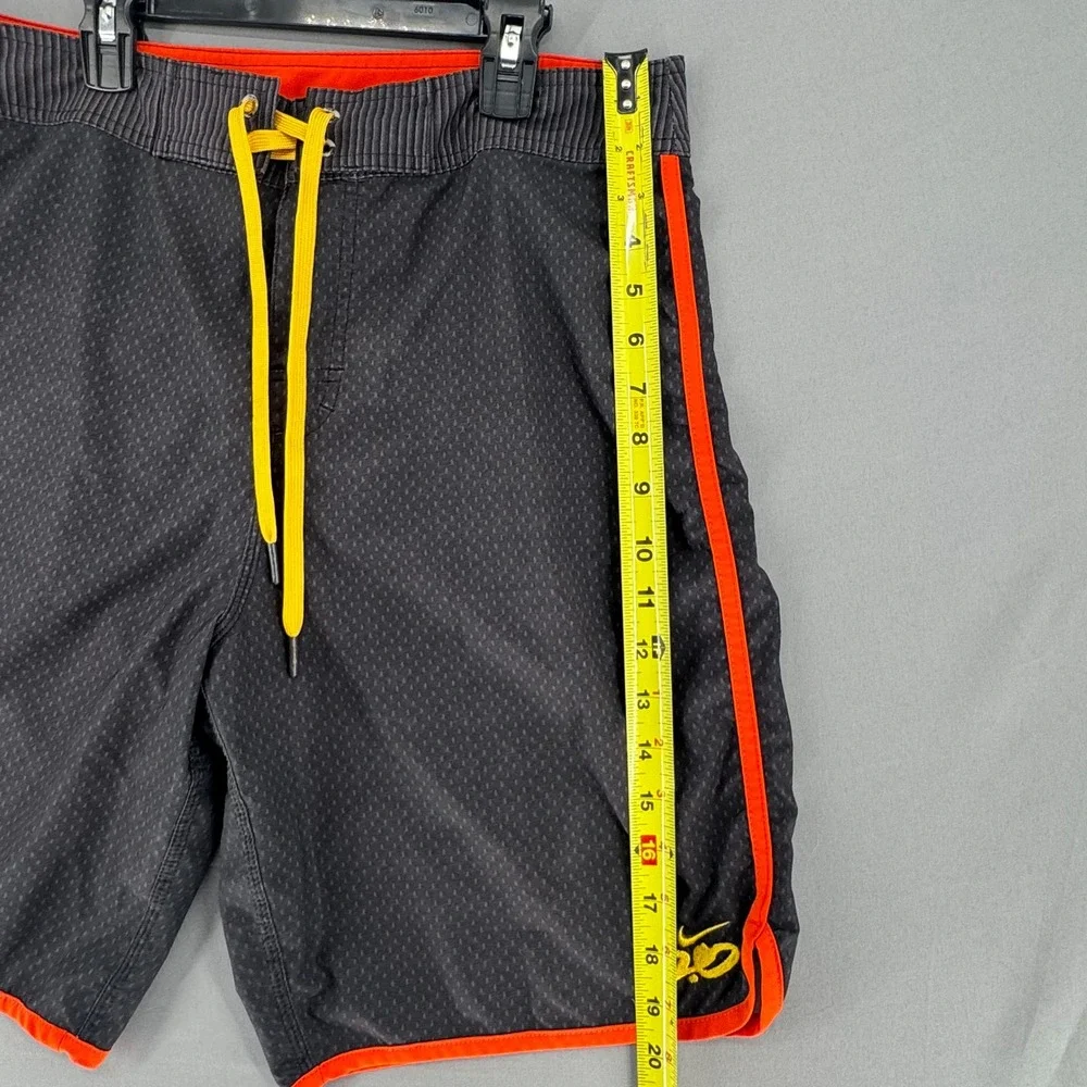 Nike 6.0 Mens Board Shorts Black Orange Yellow Size 31 404587-010 Surf Swimwear